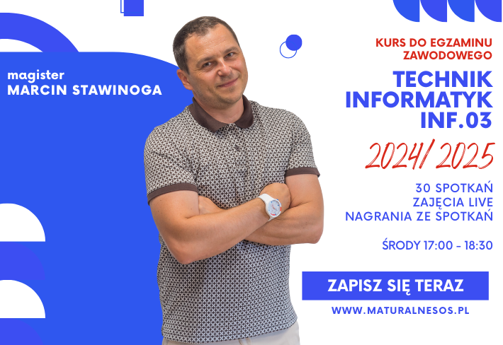 Kurs online przygotowujący do egzaminu zawodowego INF.03